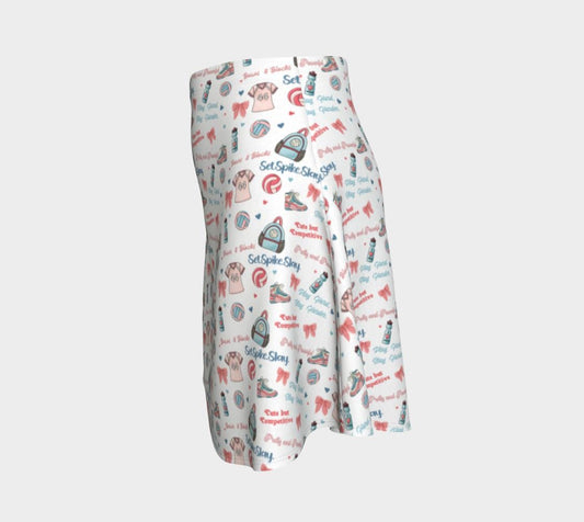 Volleyball Skater Skirt: Spike Slay Print, Girlcore Athletic Style