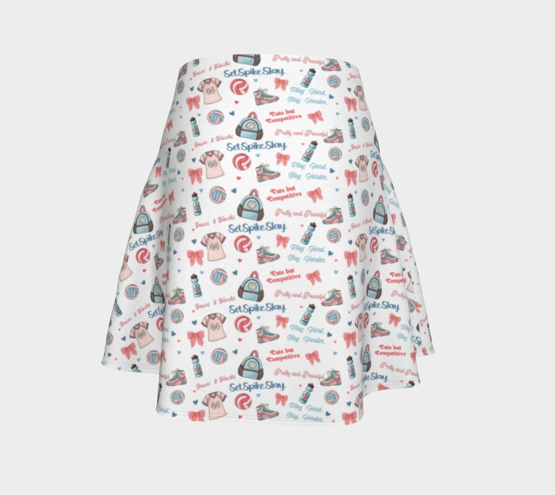 Volleyball Skater Skirt: Spike Slay Print, Girlcore Athletic Style