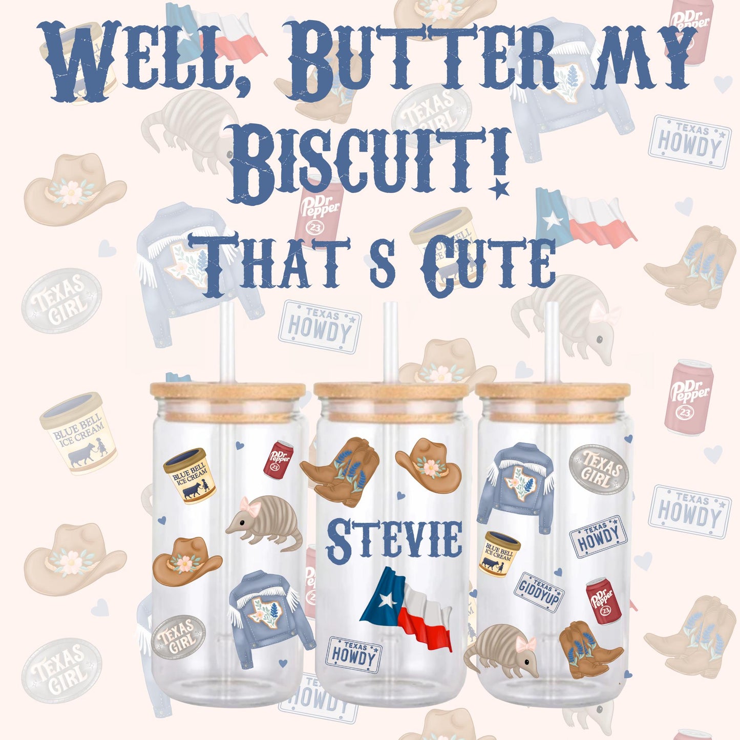 Texas Girl Seamless Pattern: Western Coquette Digital Paper (PNG)