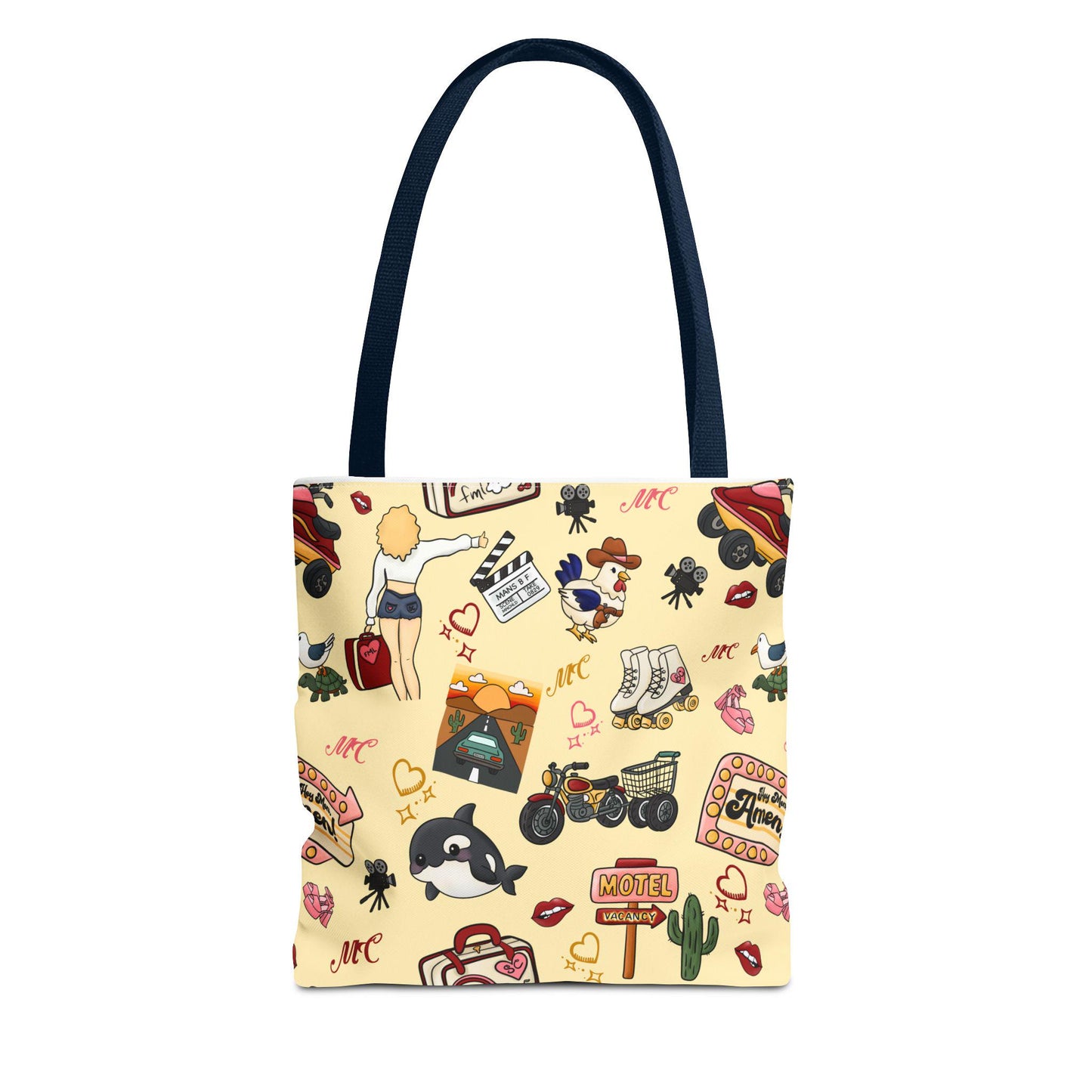 Sabrina Carpenter Inspired Tote Bag: Retro Kawaii Quirky Pattern