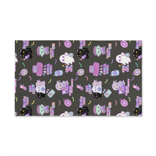 Cute Halloween Hand Towel - Spooky Vibes Dish Towel, Kitchen Decor, Halloween Gift, Cute Home Accessories, Goth Kitchen Towel