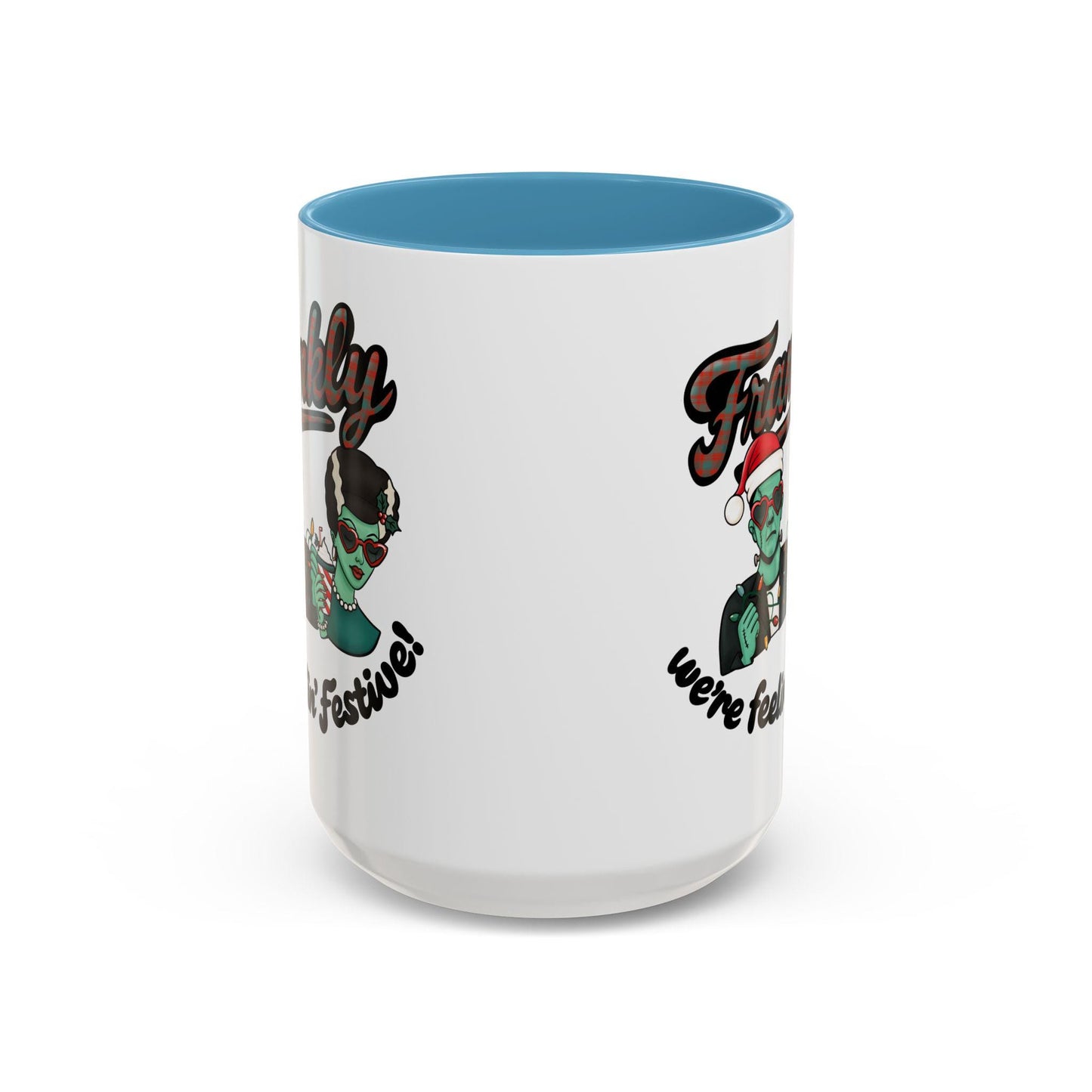 Frankenstein and Bride Christmas Mug, Gothic Holiday Decor