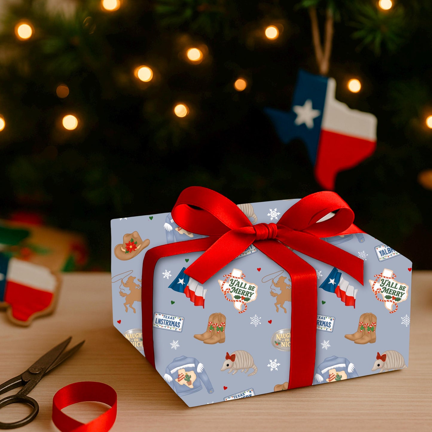 Texas Christmas Seamless Pattern | Cowgirl Holiday PNG