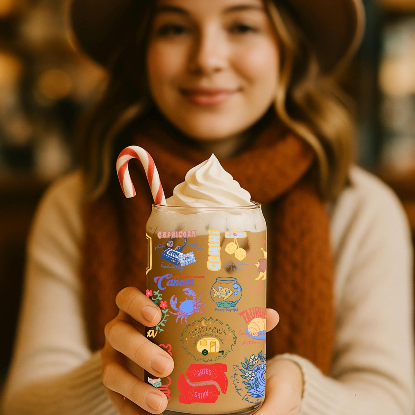 Boho Zodiac Cup Wrap | Hand Drawn Astrology PNG (Digital Download)