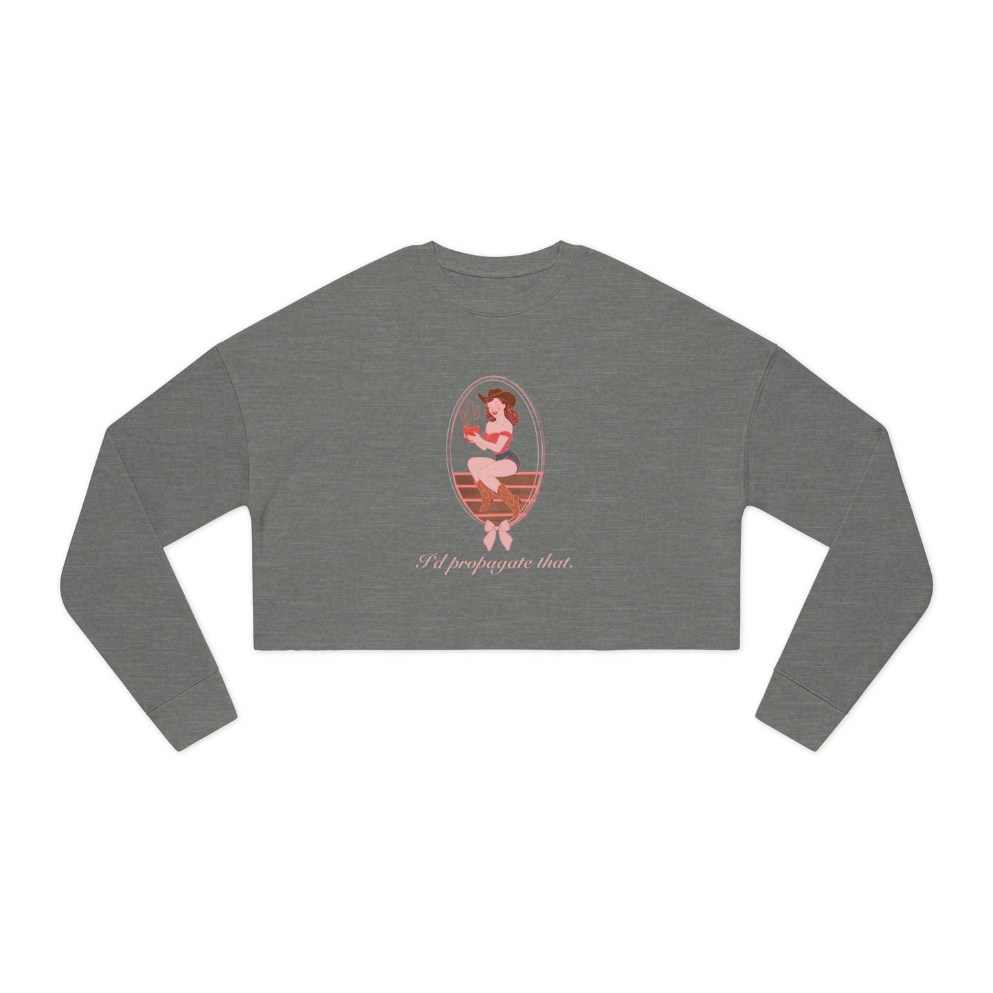 Chic Cropped Sweatshirt with Love Print, Women's Fashion, Trendy Apparel, Cozy Style, Perfect for Gifts