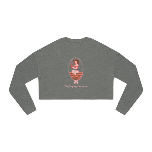 Chic Cropped Sweatshirt with Love Print, Women's Fashion, Trendy Apparel, Cozy Style, Perfect for Gifts