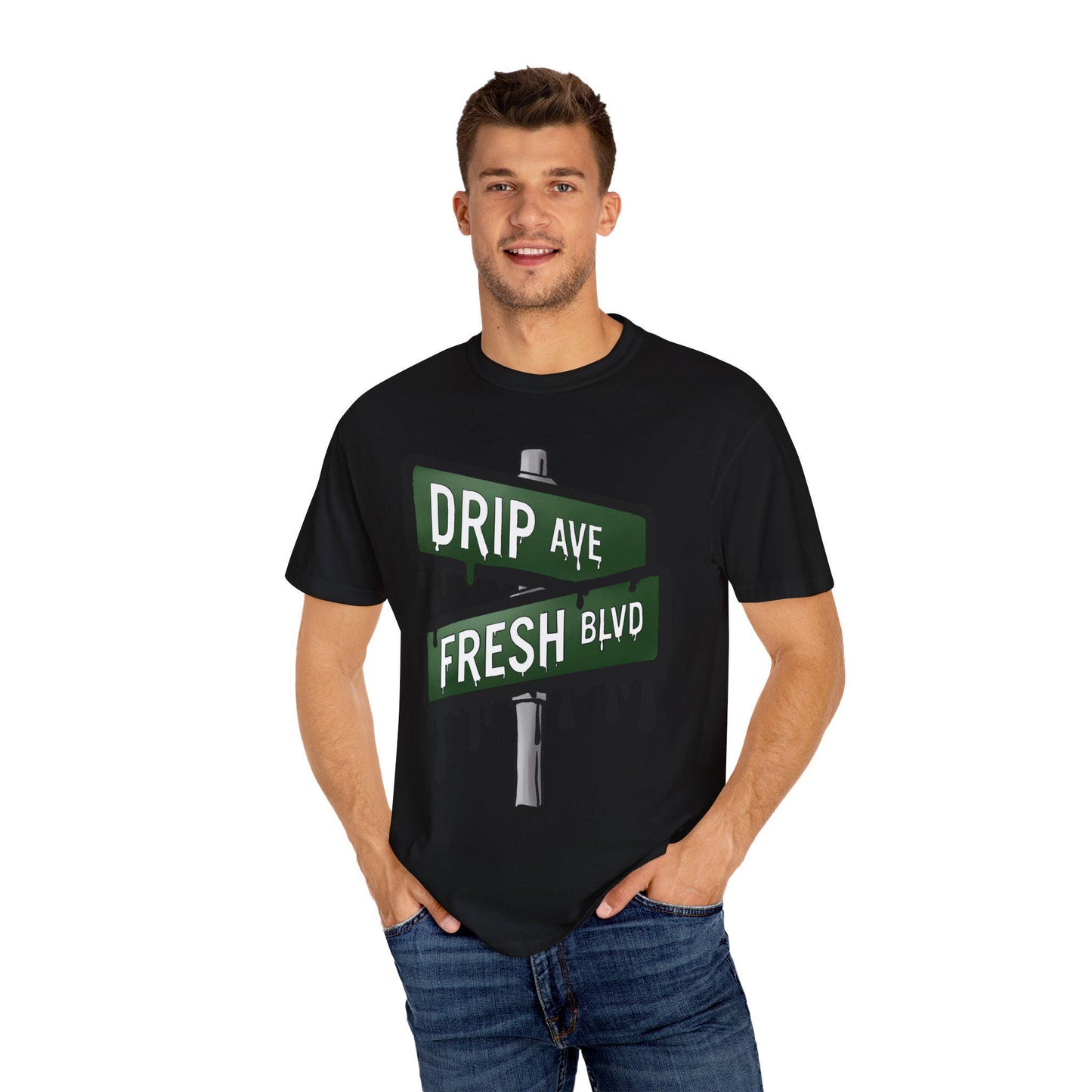 Drip Ave x Fresh Blvd Streetwear Tee Urban Graphic TShirt Dripping Street Signs Style Meets the Street Fresh Graphic Tee