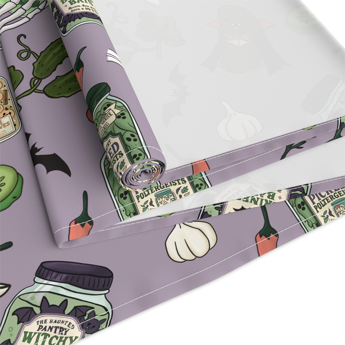 Witchy Halloween Table Runner: Haunted Pantry Jar Print, Spooky Decor