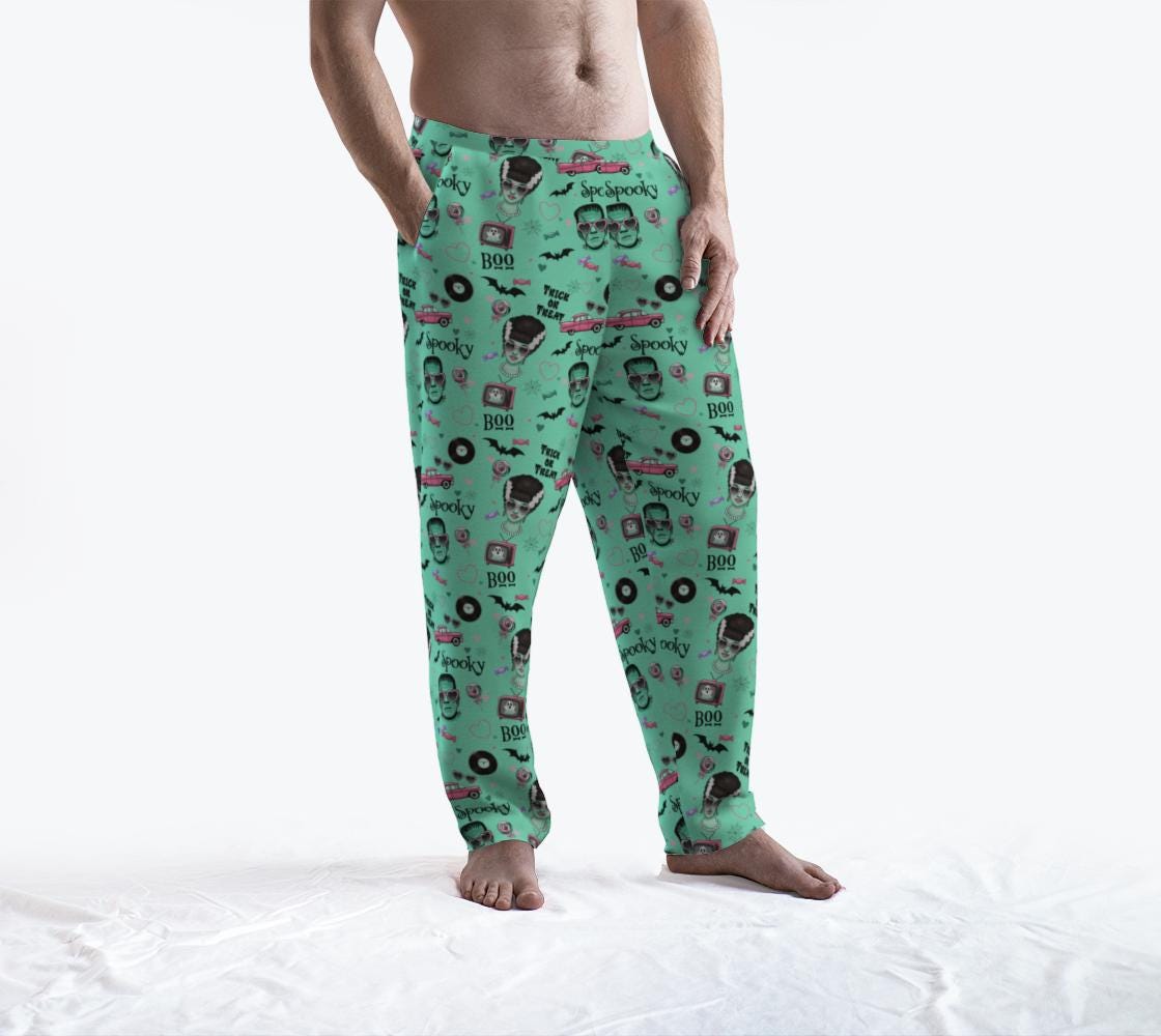 Monster Mash Lounge Pants – Spooky Cute Halloween Pajamas | Retro Horror Print Joggers, Bride of Frankenstein Sleep Pants, Cozy Art of Where
