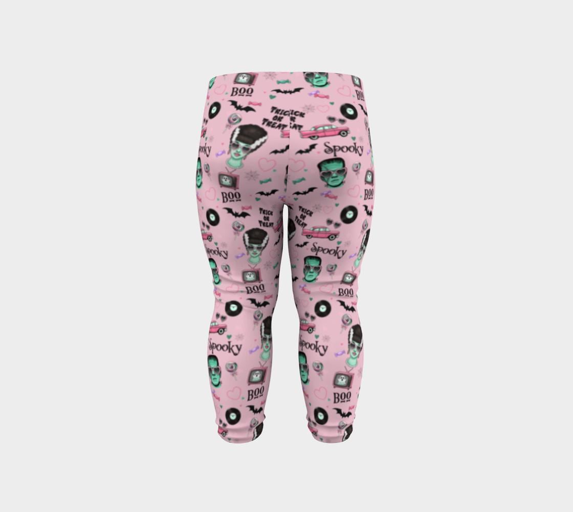Monster Mash Baby Leggings – Spooky Cute Halloween Pants for Infants & Toddlers | Retro Horror Print, Matching Family Halloween Outfit ,.