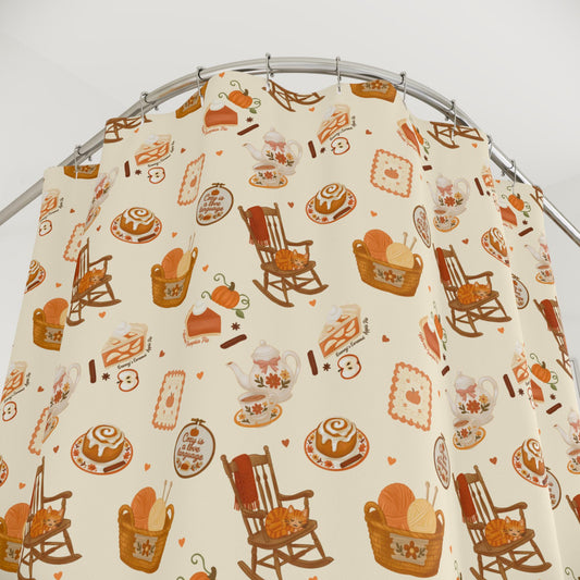 Vintage Kitchen Shower Curtain: Cozy Farmhouse Bath Decor