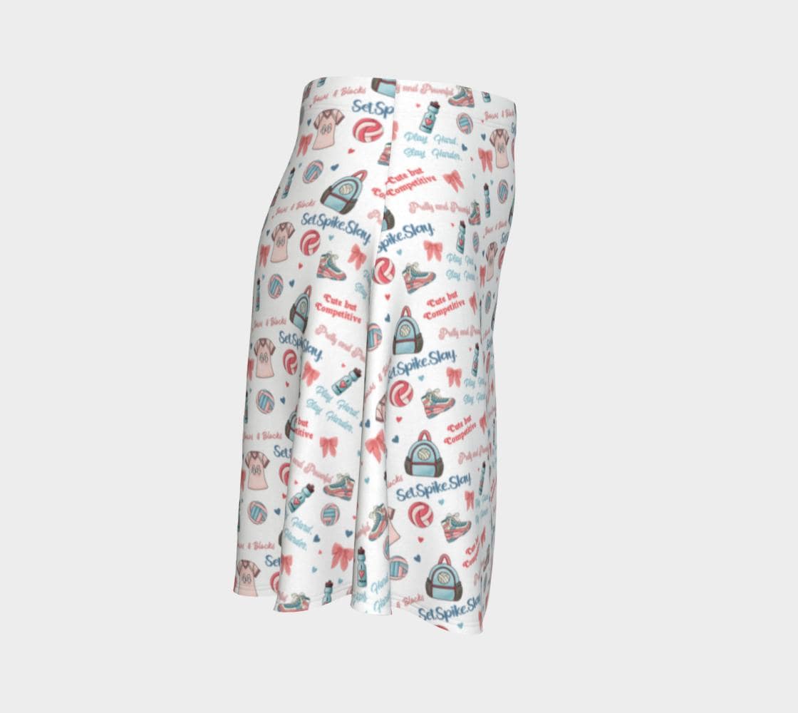 Volleyball Skater Skirt: Spike Slay Print, Girlcore Athletic Style