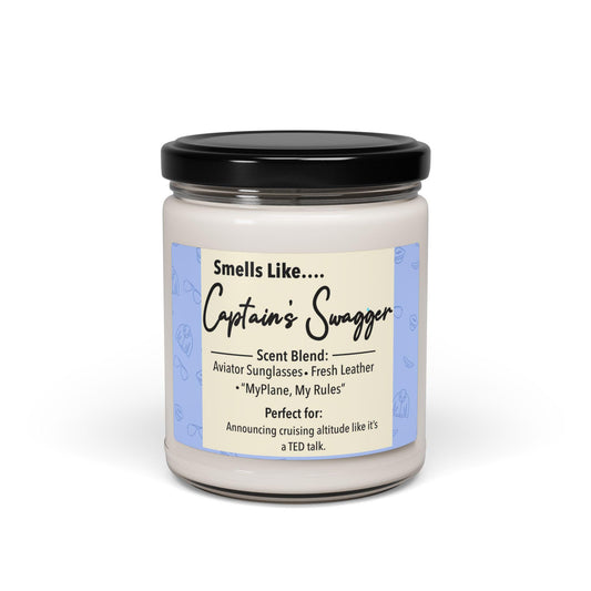 Captain's Swagger Scented Soy Candle: Aviation Gift for Pilots