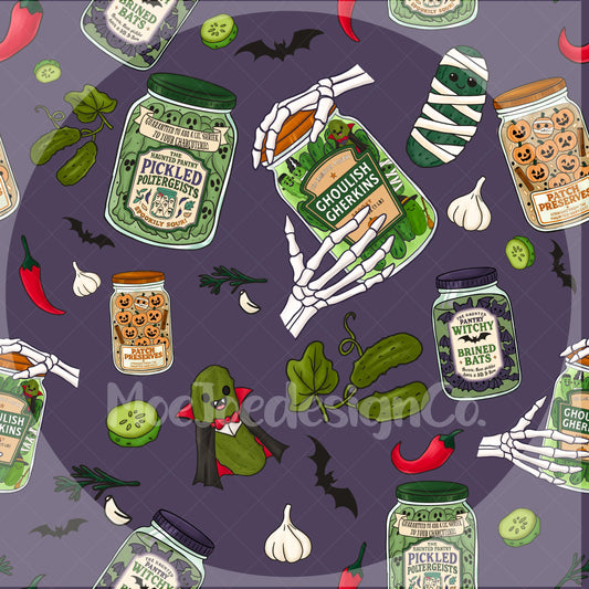 The Haunted Pantry Seamless Halloween Pattern Bundle – 3 color + Transparent | Spooky Cute Digital Download for Stickers, Glass Wrap, Crafts