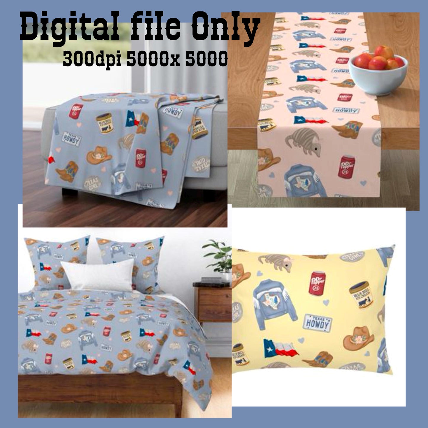 Texas Girl Seamless Pattern: Western Coquette Digital Paper (PNG)