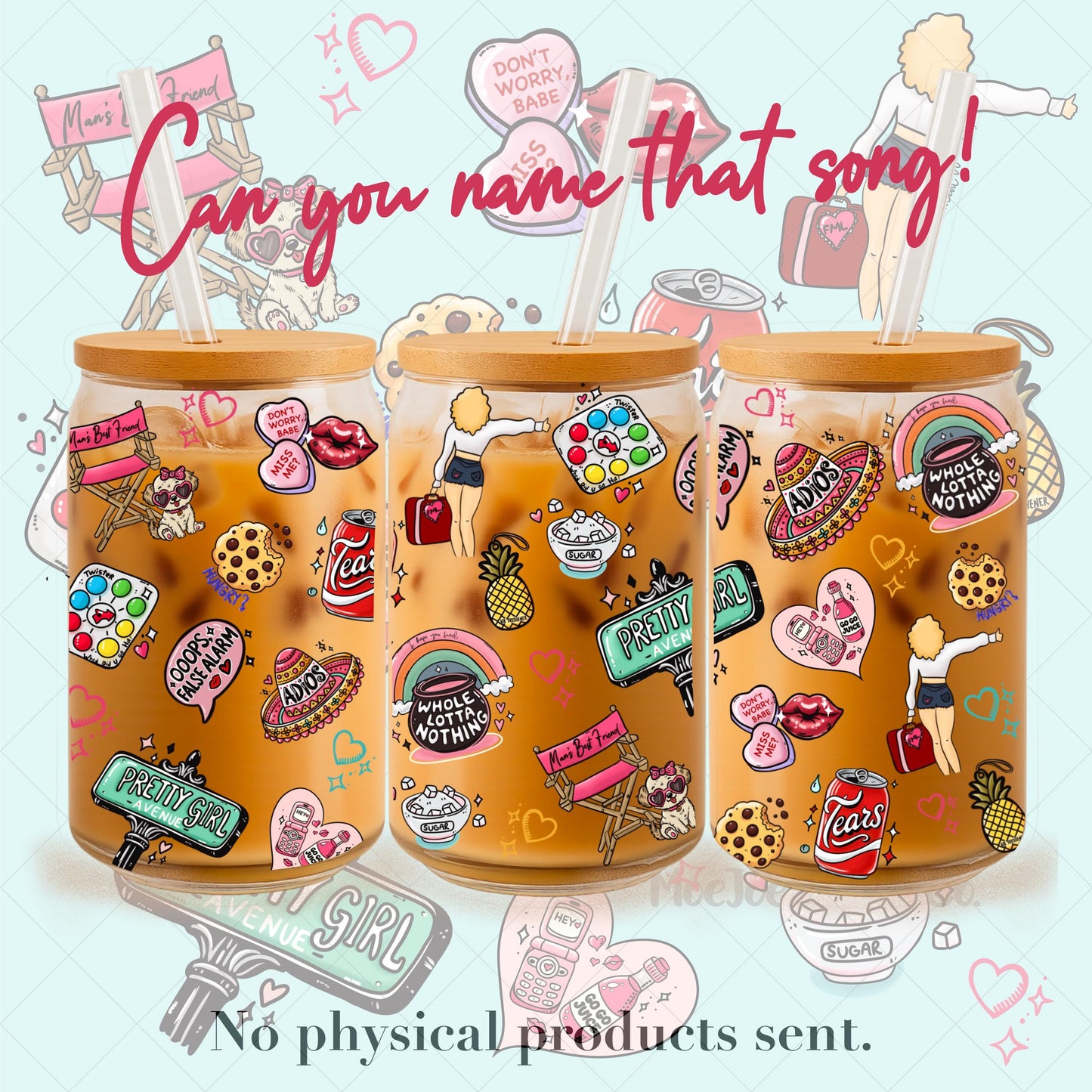 Trendy Pop Star SC Mannchild Libbey Glass Can Wrap PNG | 16oz Tumbler (Digital Download)