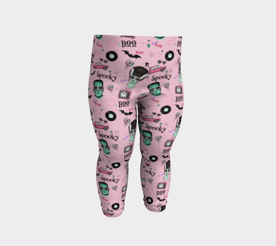 Monster Mash Baby Leggings – Spooky Cute Halloween Pants for Infants & Toddlers | Retro Horror Print, Matching Family Halloween Outfit ,.