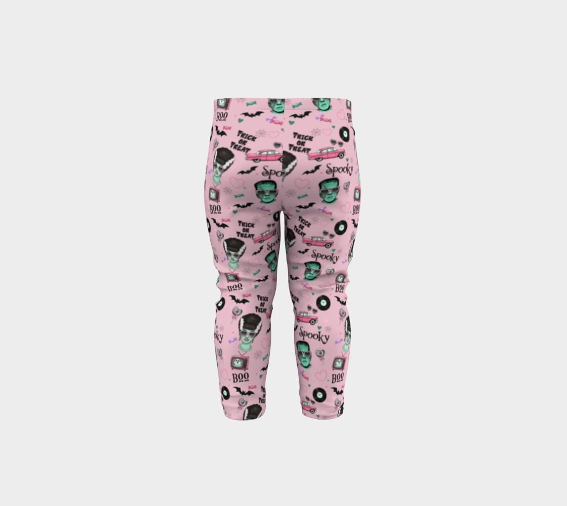Monster Mash Baby Leggings – Spooky Cute Halloween Pants for Infants & Toddlers | Retro Horror Print, Matching Family Halloween Outfit ,.