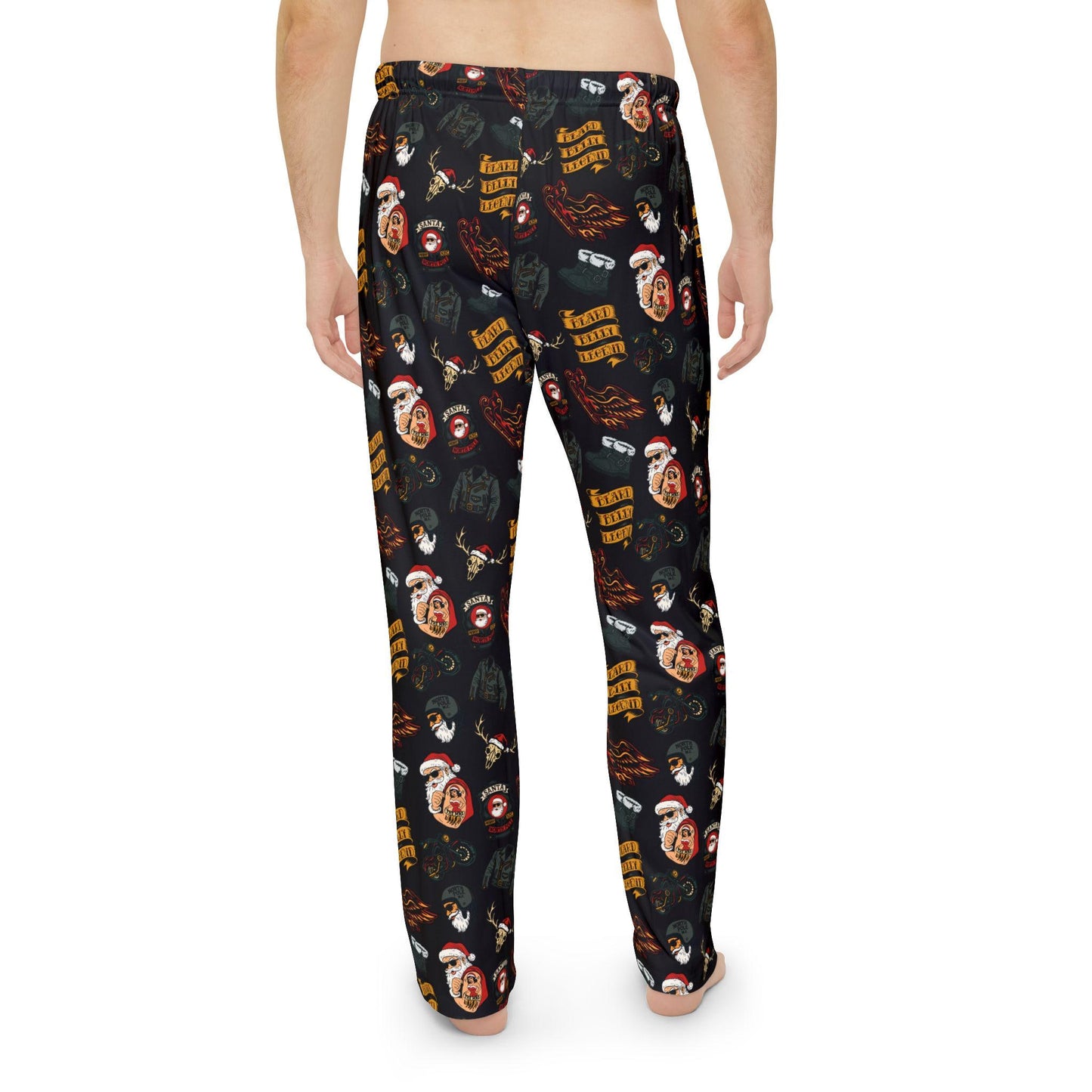Biker Santa Pajama Pants | Beard Belly Legend, Motorcycle Club