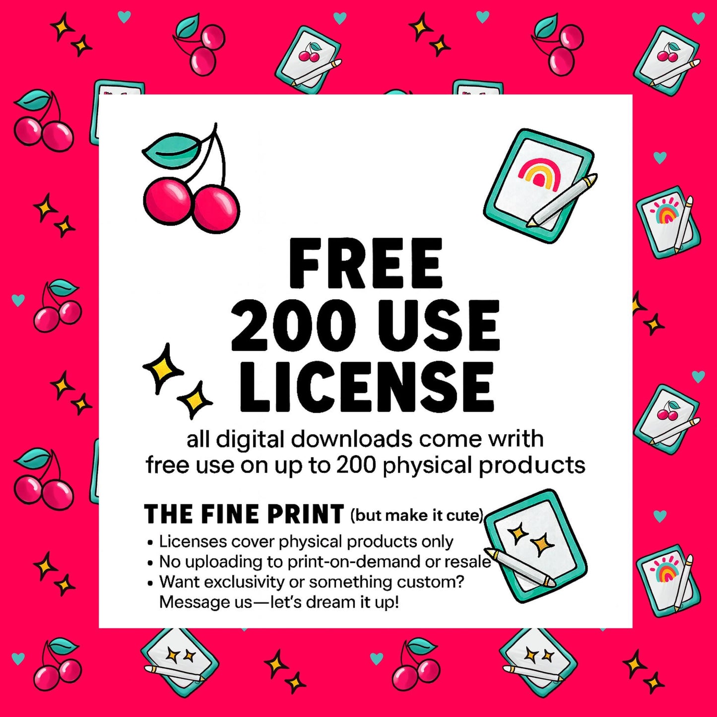 Christmas Thrift Store Seamless Pattern: Hand-Drawn PNG (Digital Download)