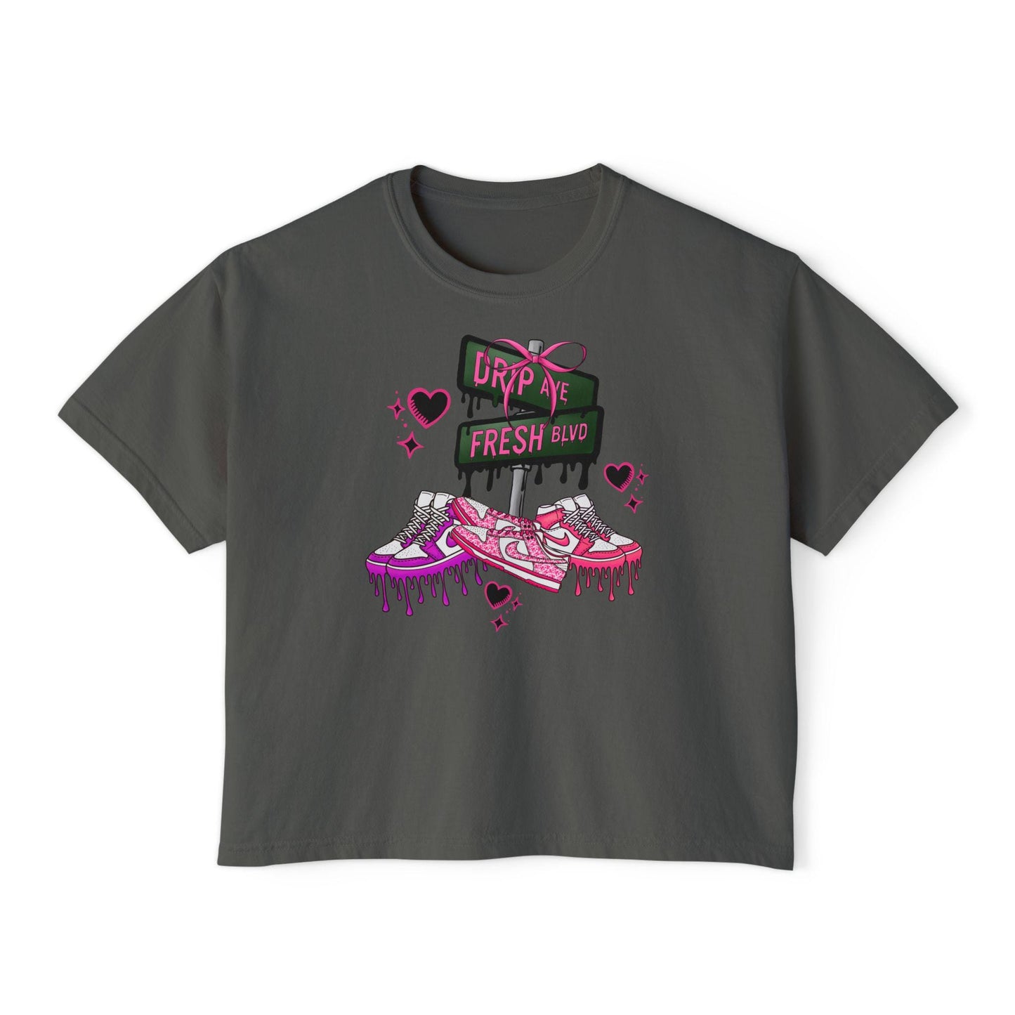 Girly Drip Ave Fresh Blvd Tee Coquette  Shirt Pink Lettering and Bow  Cute Graphic T-Shirt  Gift for Sneaker heads