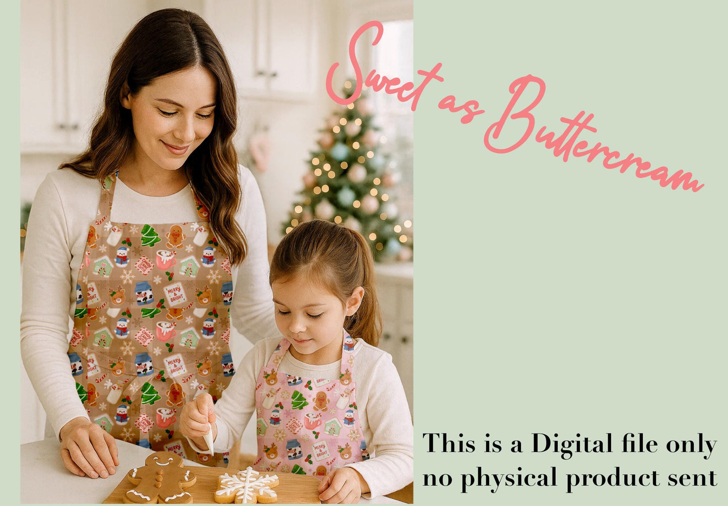 Cookies & Milk Seamless Pattern Bundle: Holiday Gingham, Pastel Digital Paper (PNG)