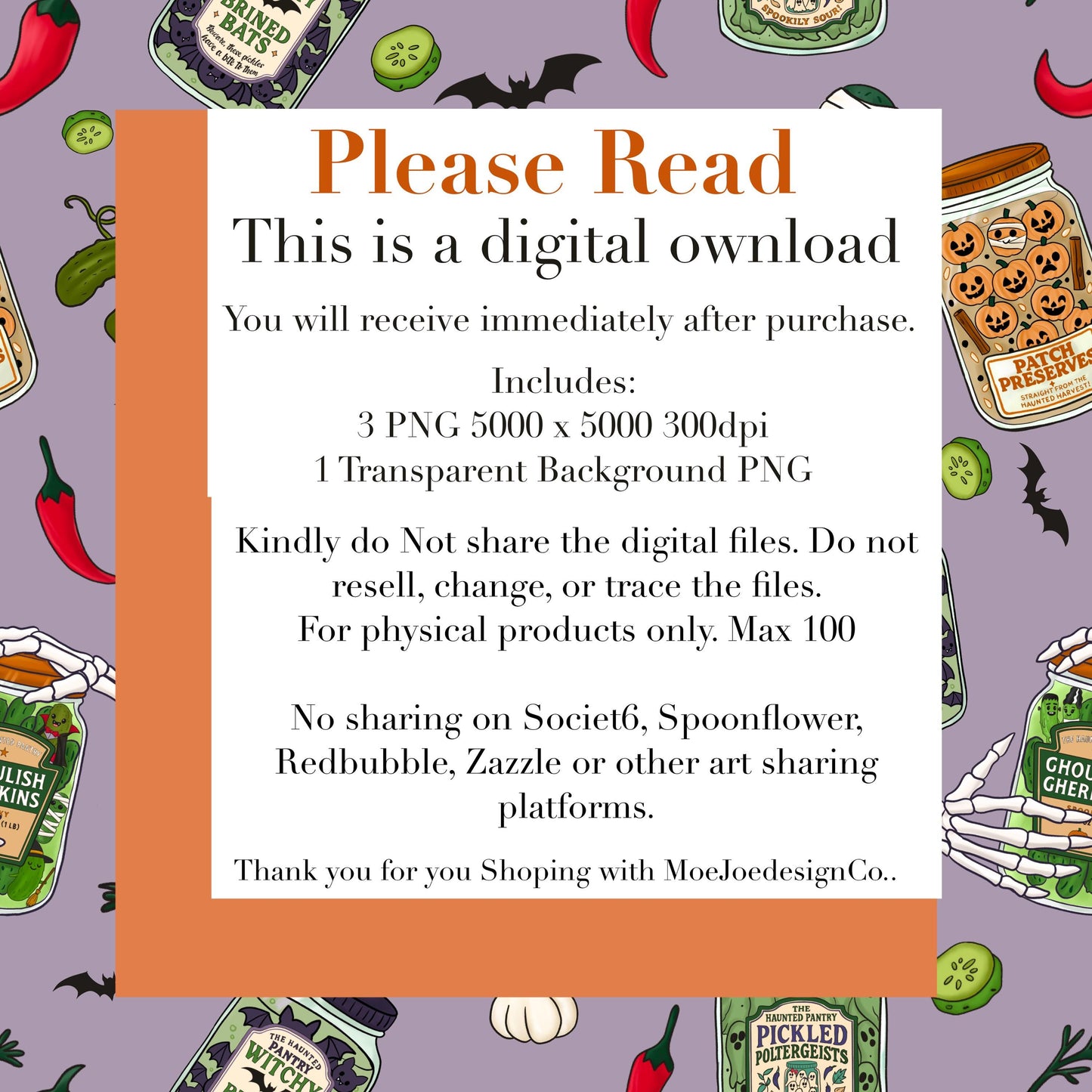 The Haunted Pantry Seamless Halloween Pattern Bundle – 3 color + Transparent | Spooky Cute Digital Download for Stickers, Glass Wrap, Crafts