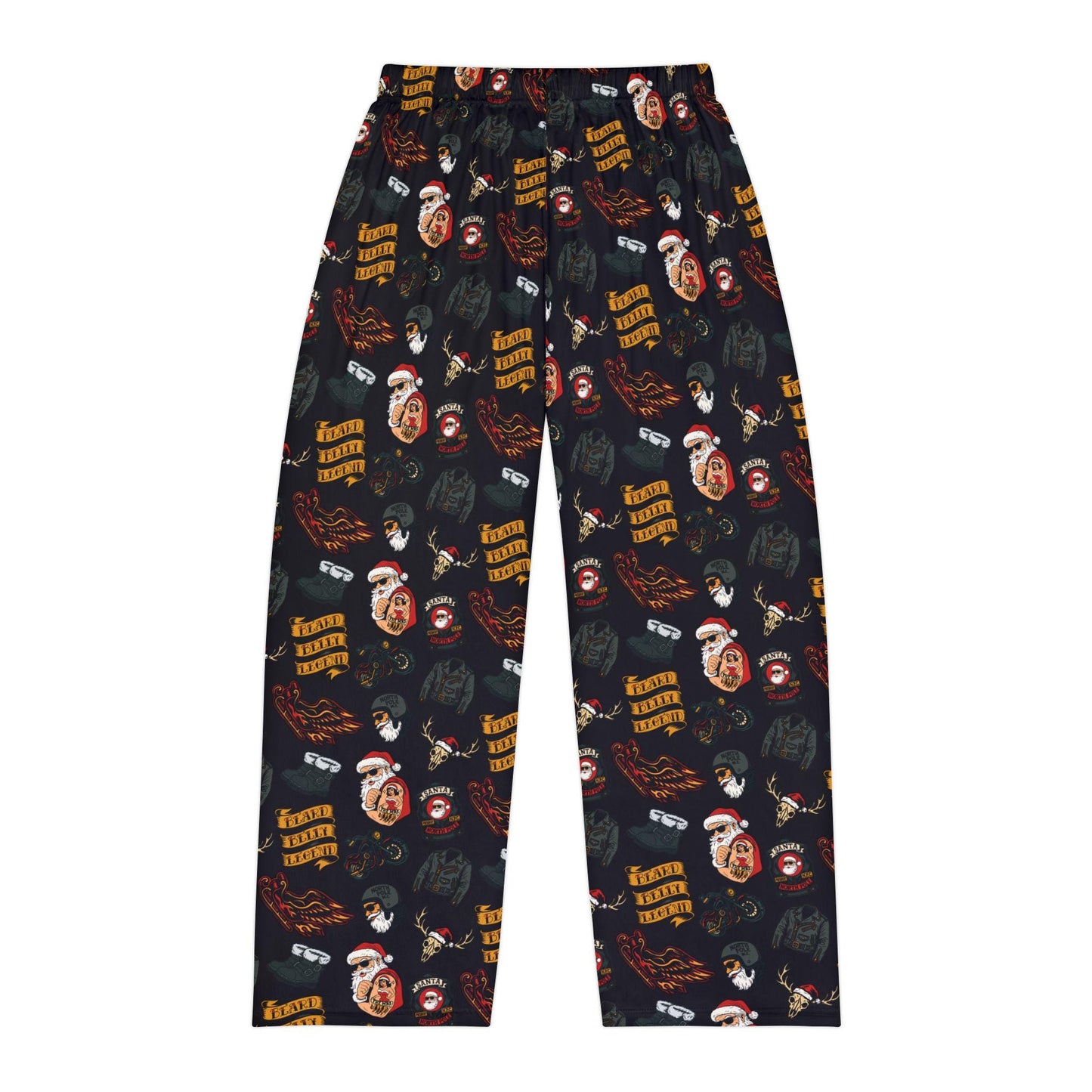 Biker Santa Pajama Pants | Beard Belly Legend, Motorcycle Club