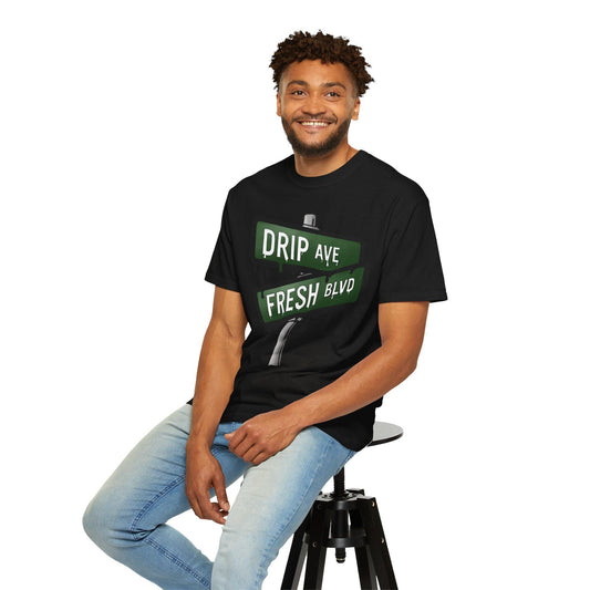 Drip Ave x Fresh Blvd Streetwear Tee Urban Graphic TShirt Dripping Street Signs Style Meets the Street Fresh Graphic Tee