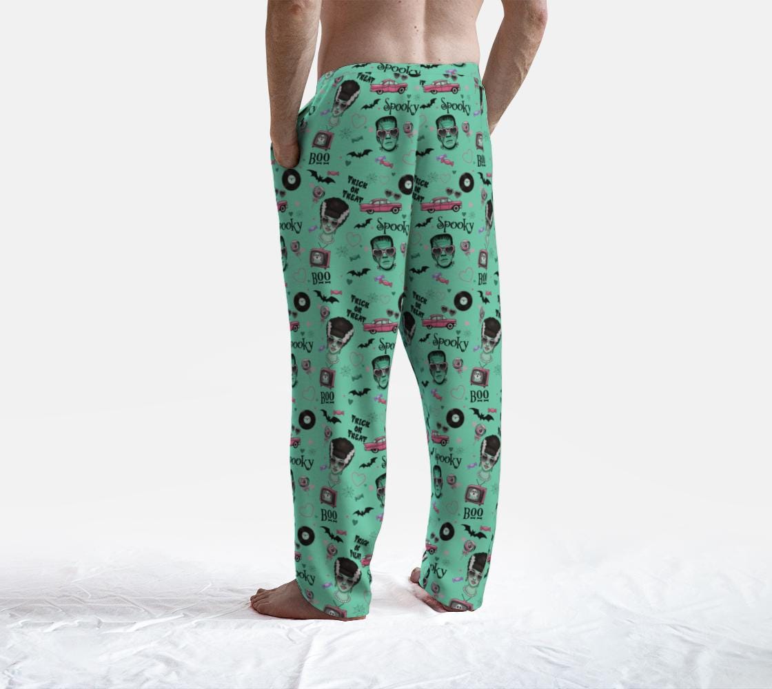 Monster Mash Lounge Pants – Spooky Cute Halloween Pajamas | Retro Horror Print Joggers, Bride of Frankenstein Sleep Pants, Cozy Art of Where