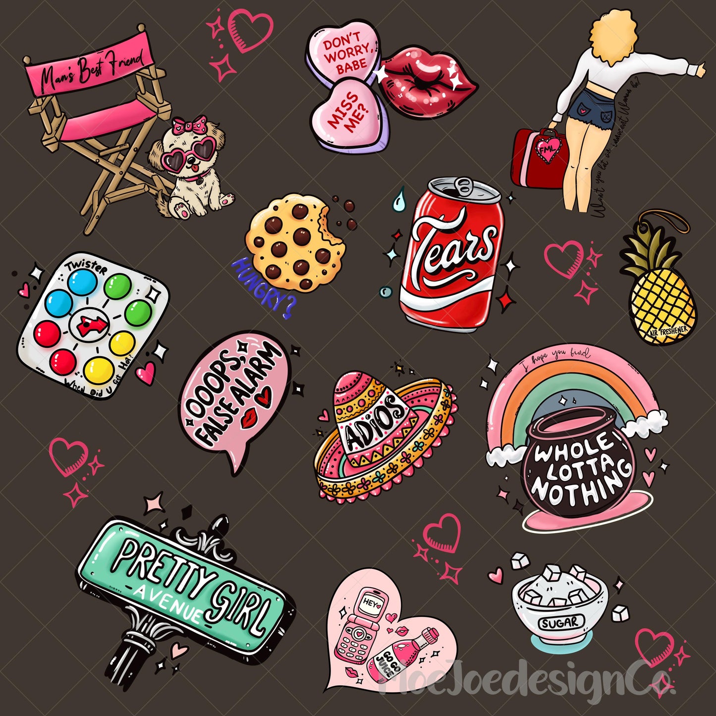 Trendy Seamless Pattern | S Carpenter inspired| MBF Pop Art PNG | 4 Backgrounds