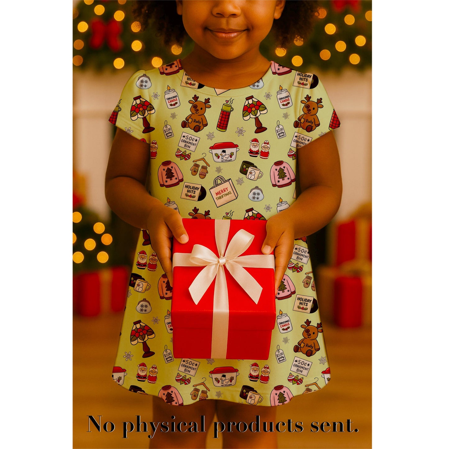 Christmas Thrift Store Seamless Pattern: Hand-Drawn PNG (Digital Download)