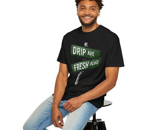 Drip Ave x Fresh Blvd Streetwear Tee Urban Graphic TShirt Dripping Street Signs Style Meets the Street Fresh Graphic Tee