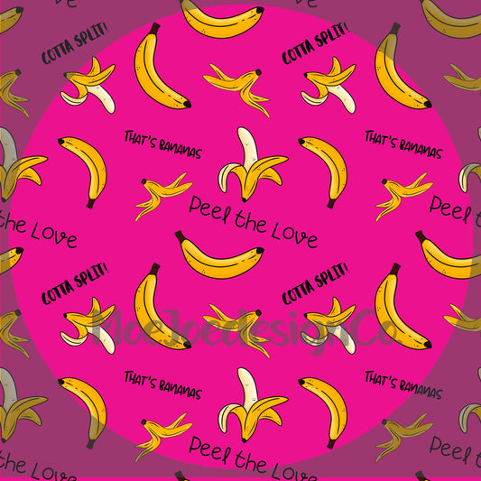 Funny Banana Seamless Pattern: Pink Pun PNG Design (Digital Download)