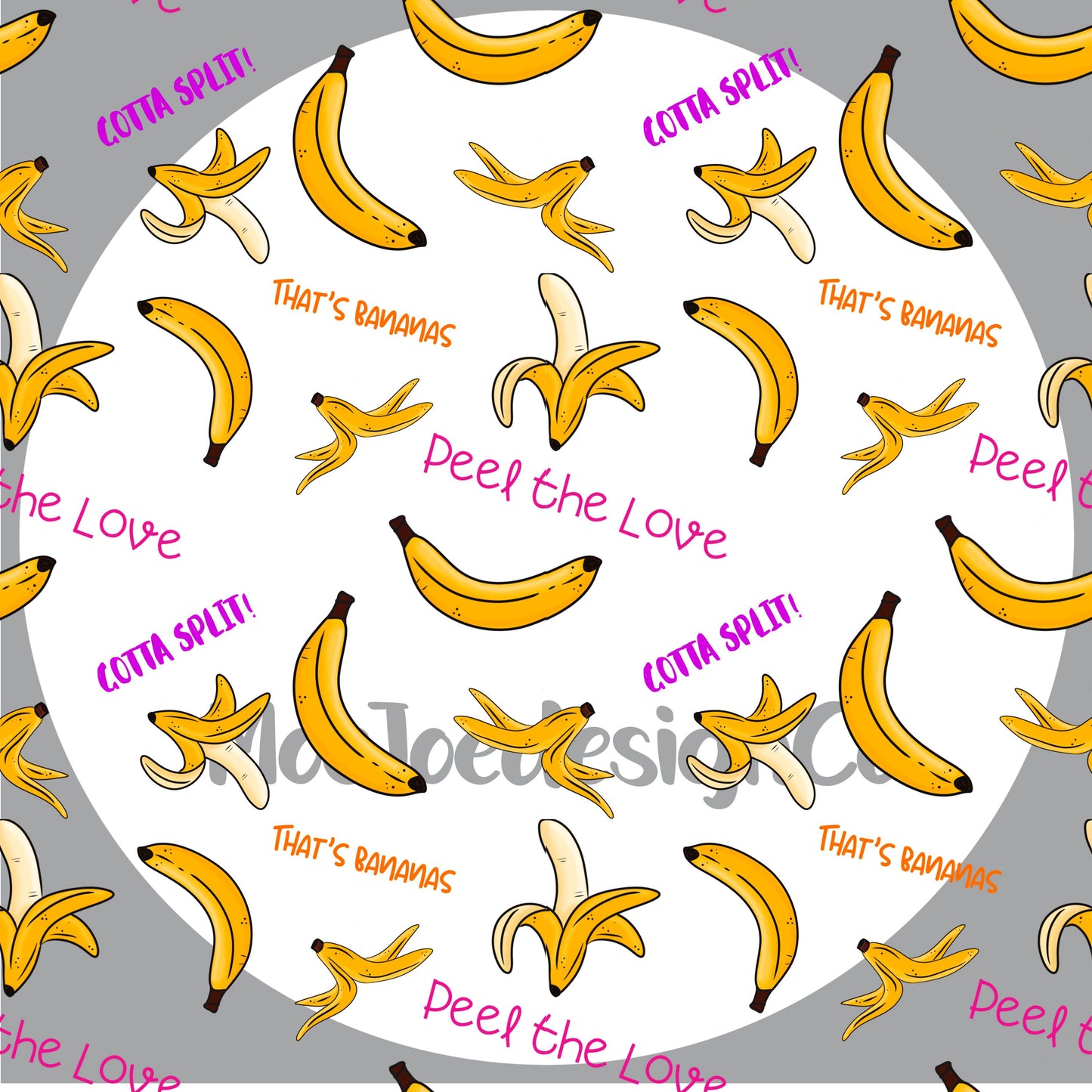 Funny Banana Seamless Pattern: Pink Pun PNG Design (Digital Download)
