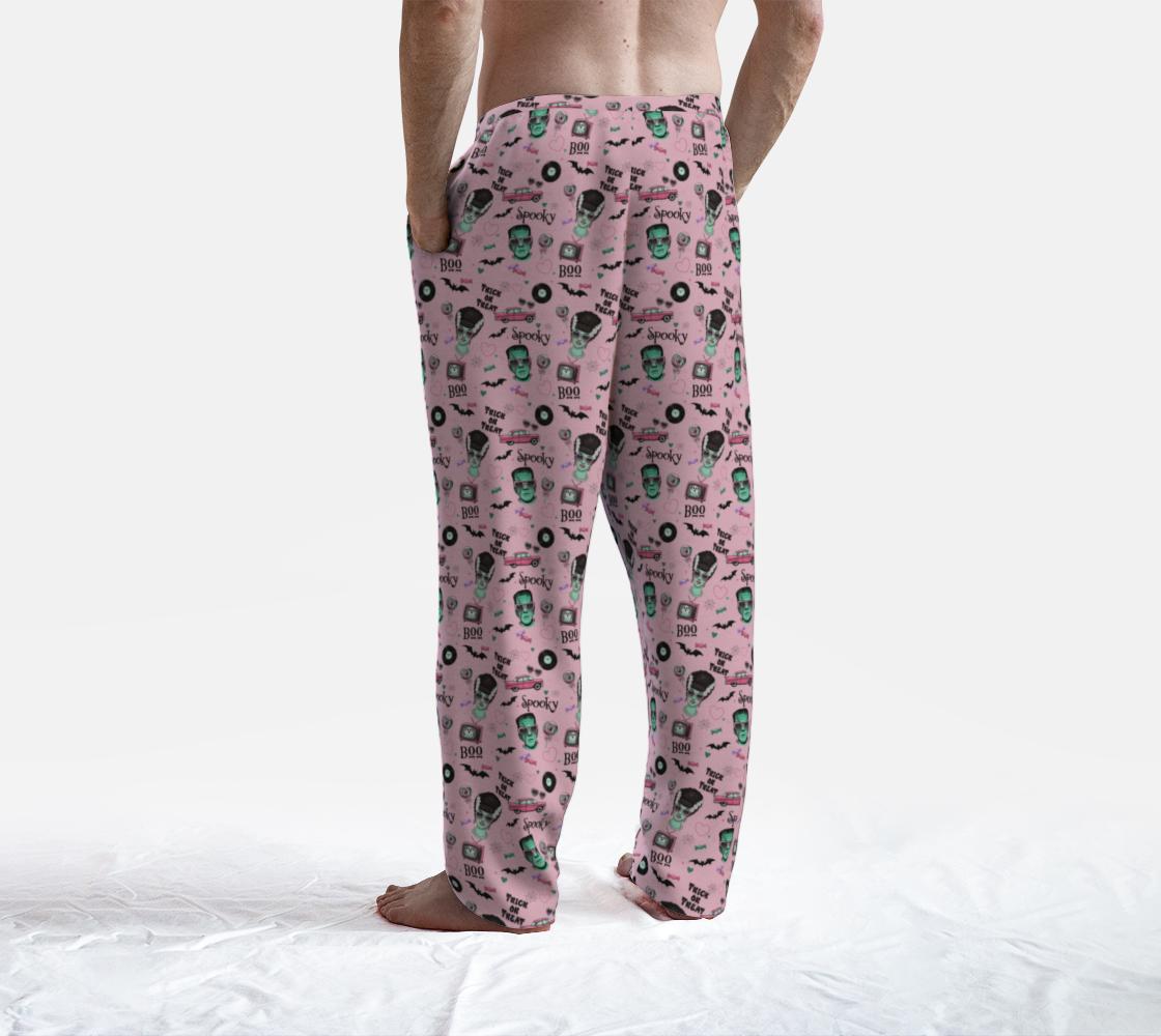 Pink Monster Lounge Pants – Retro Halloween Print Joggers