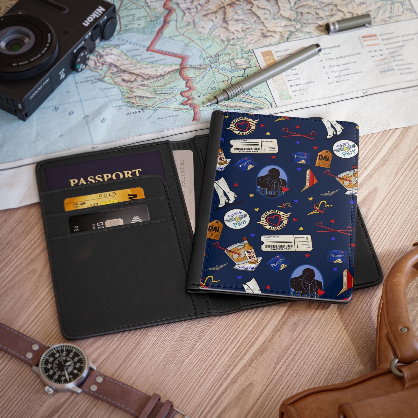 Southwest Airlines Passport Cover: Retro Flight Crew Travel Wallet