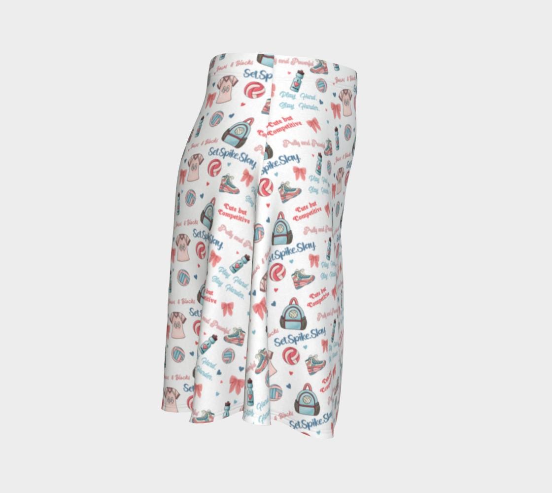 Volleyball Skater Skirt: Spike Slay Print, Girlcore Athletic Style