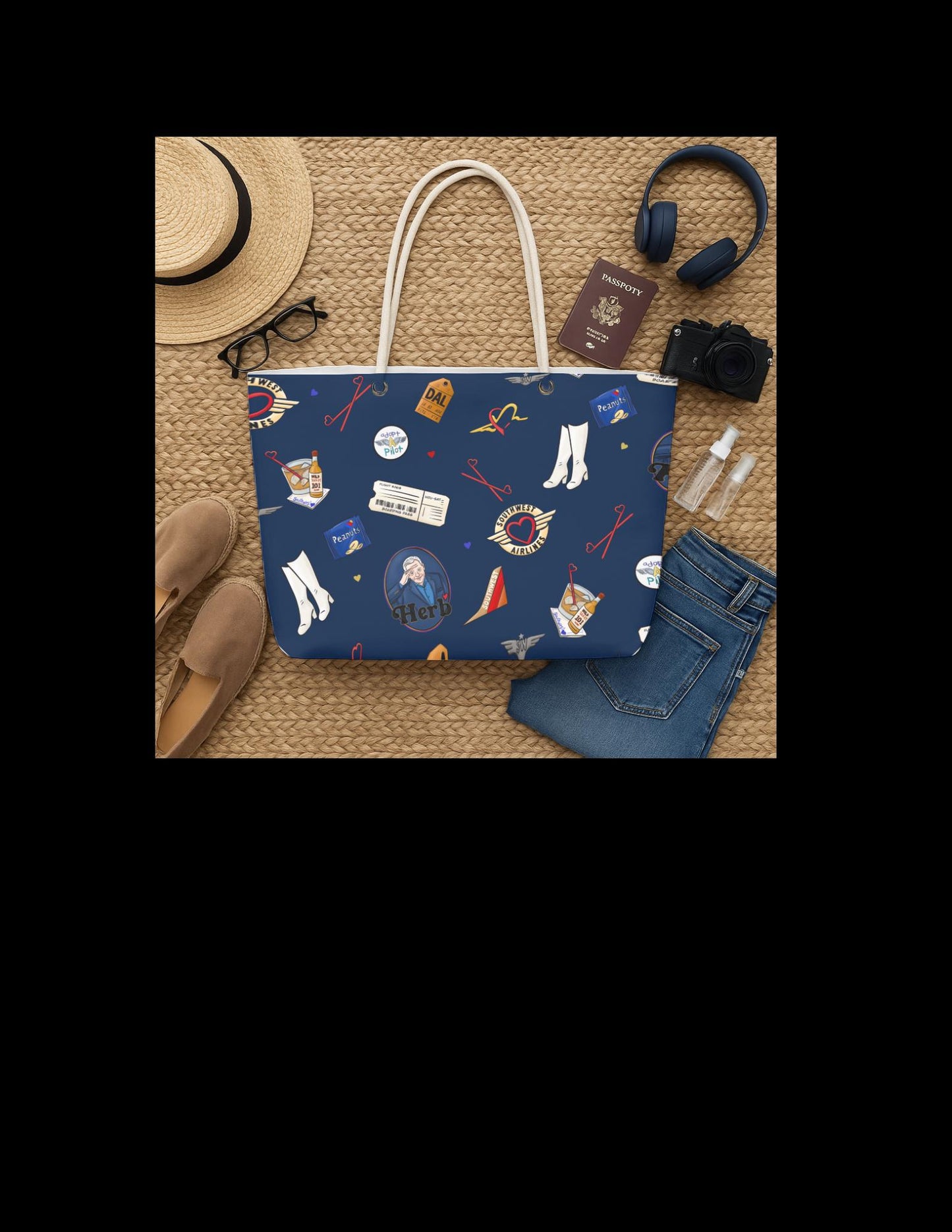 Retro Airline Weekender Bag: Flight Attendant Gift, Southwest Airlines Tribute