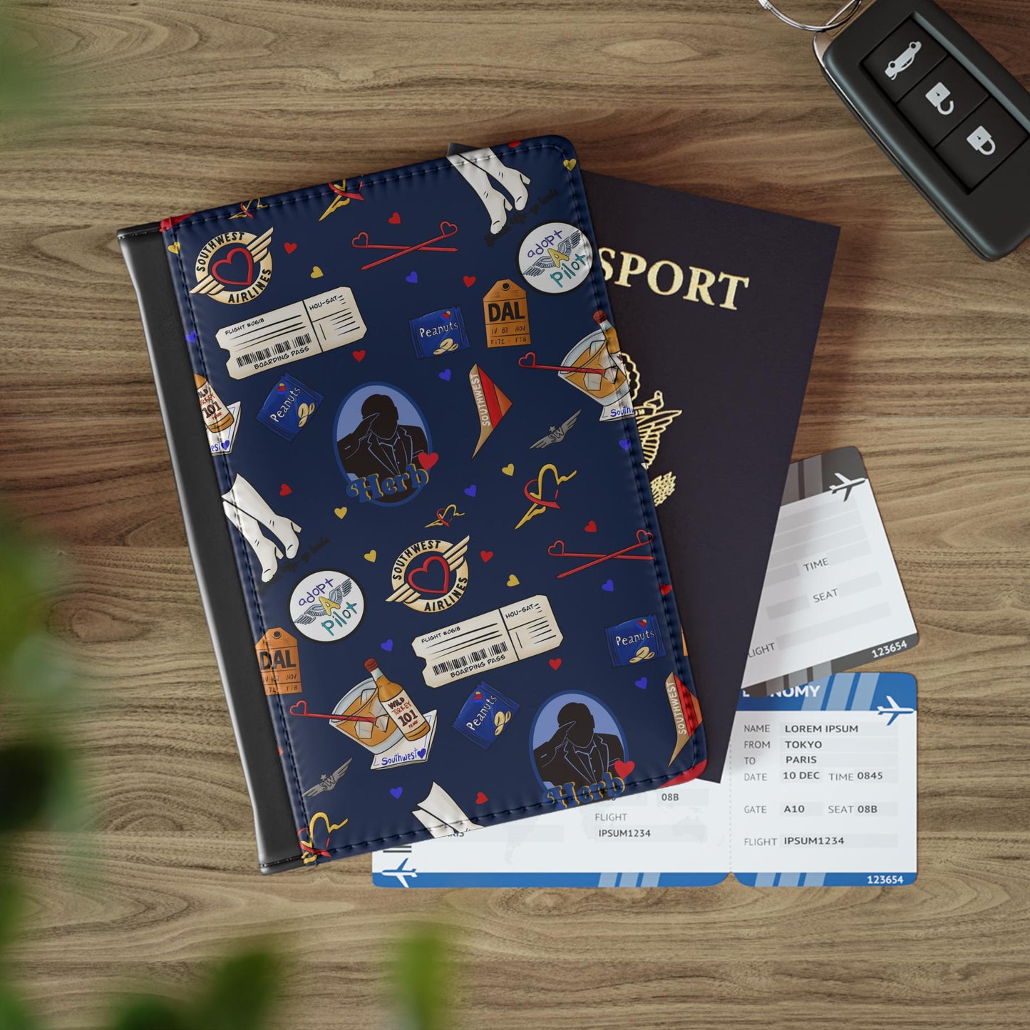 Southwest Airlines Passport Cover: Retro Flight Crew Travel Wallet