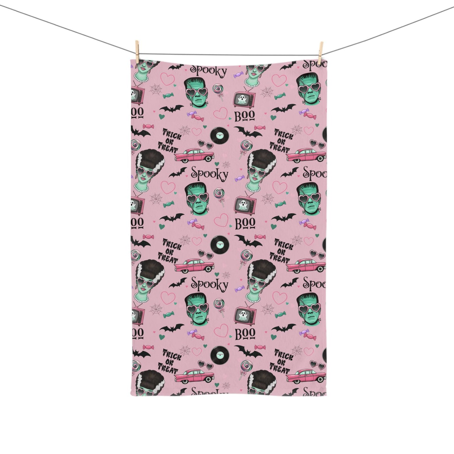 Spooky Halloween Hand Towel: Vibrant Holiday Kitchen & Bathroom Decor