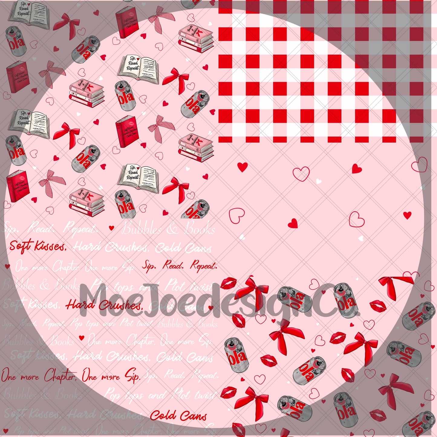 Diet Coke Seamless Pattern Set: Caffeinated Kisses PNG Designs (Digital Download