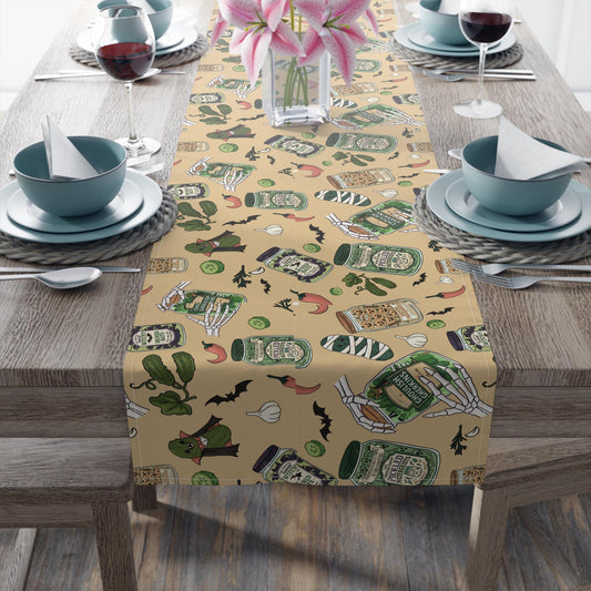 Haunted PantryTable Runner, Pickle Decor, Kitchen Table Decor, Halloween Style, Rustic Home Tableware
