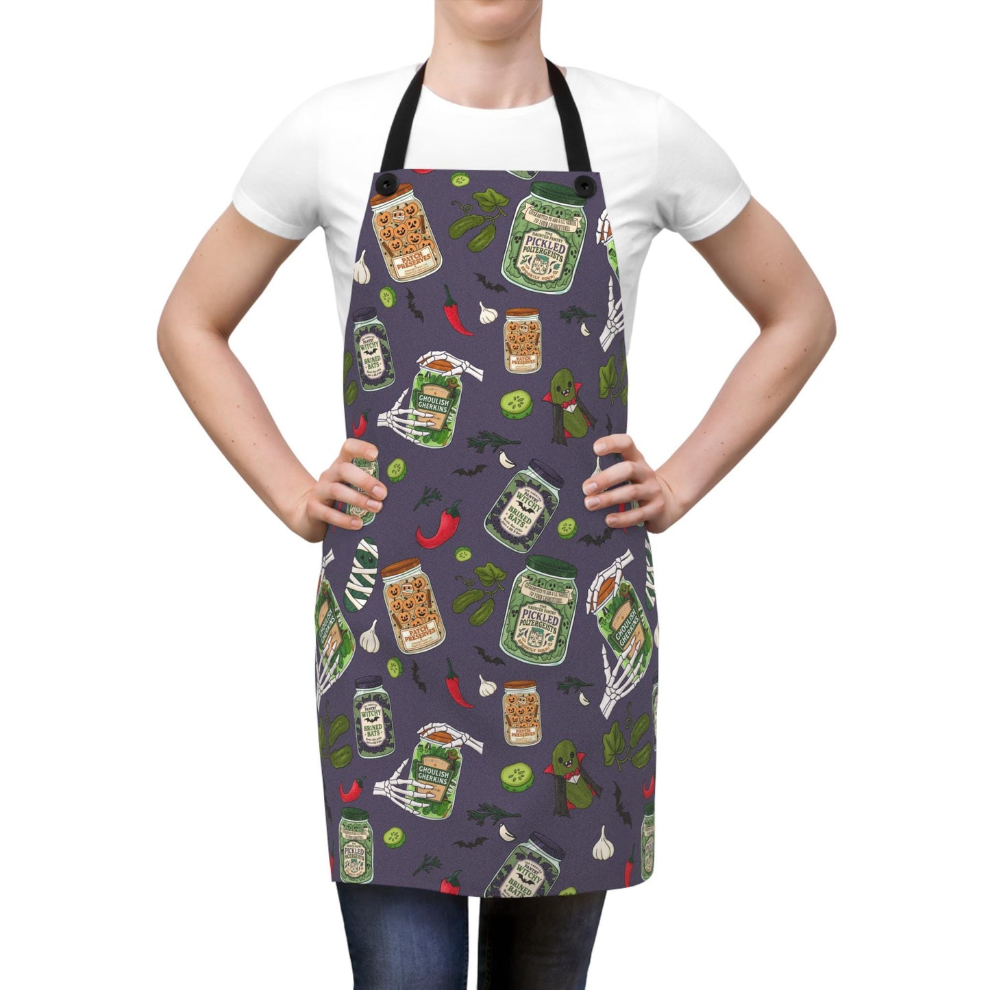 Haunted Pantry Halloween Apron: Spooky Kitchen Decor, Pickled Print