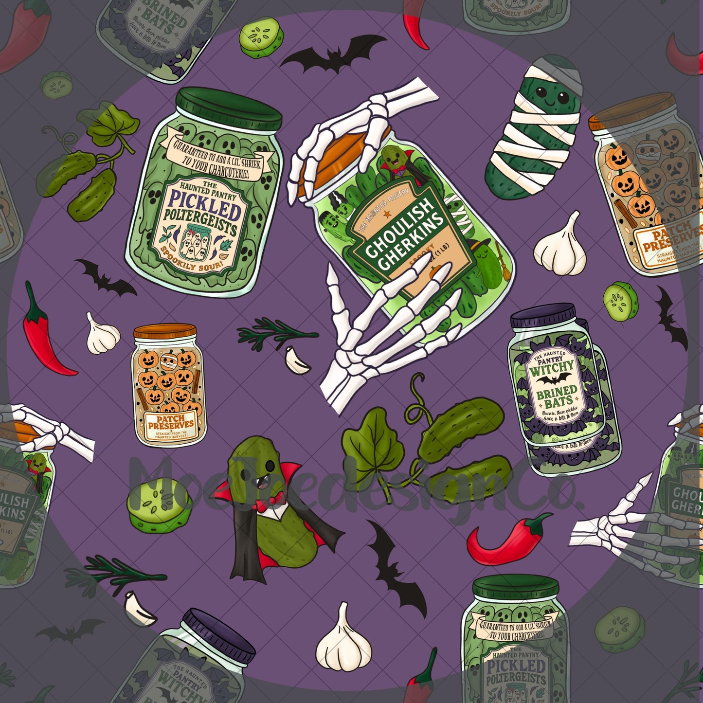 Haunted Pantry Halloween Apron: Spooky Kitchen Decor, Pickled Print