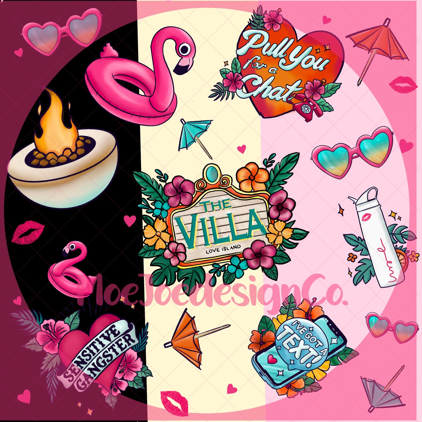 Love Island Seamless Pattern: Tropical Summer Print (Digital Download)