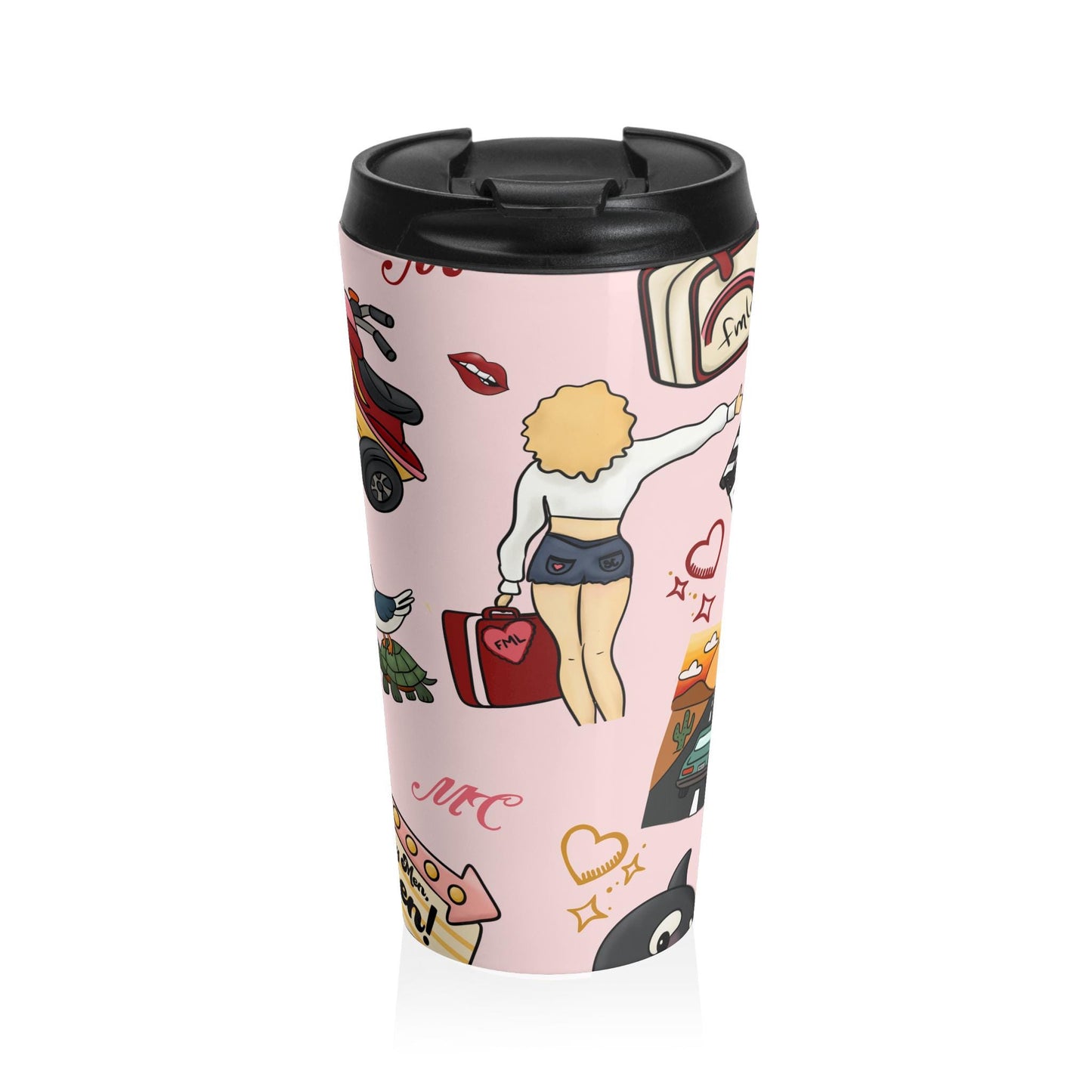 Manchild Travel Tumbler – Sabrina Carpenter Inspired, Quirky Retro Kawaii Tumbler Design