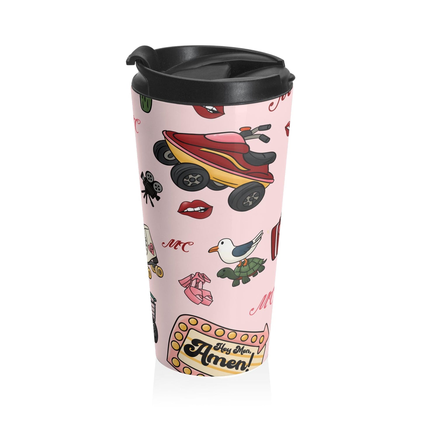 Manchild Travel Tumbler – Sabrina Carpenter Inspired, Quirky Retro Kawaii Tumbler Design