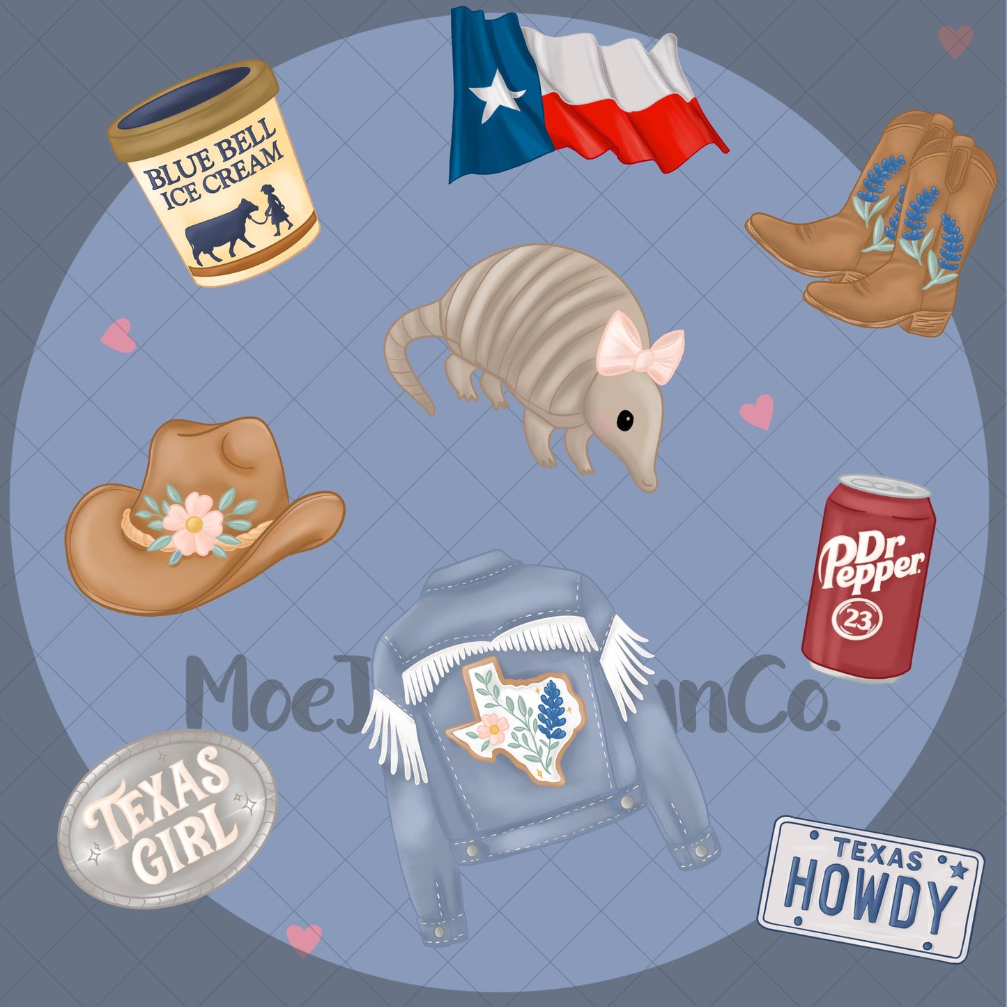 Texas Girl Seamless Pattern: Western Coquette Digital Paper (PNG)