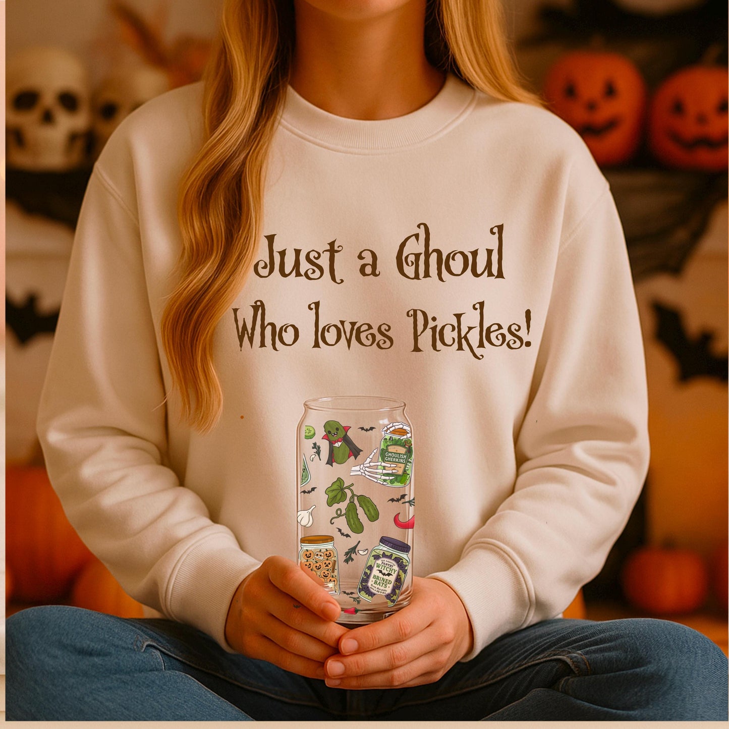 Haunted Pantry Glass Can Wrap: Spooky Halloween Drinkware (Digital Download)